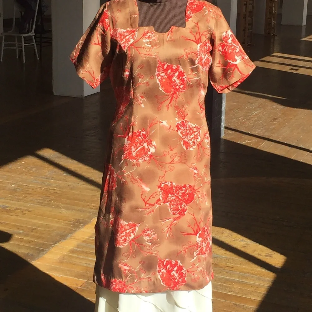 Orange and brown vintage tunic - Picture 2 of 5